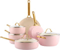 GreenPan Backofen, Rosa, Reserve Harteloxiertes Gesundes Keramische, 10 Teile, Inklusive Bratpfannen Sautierpfanne und Kochtopf