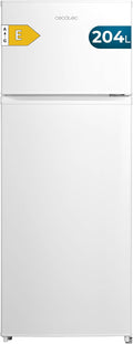 Cecotec Kühlschrank, 143 cm, 55 cm, 204 L, Weiß, Kompakt Kombi Bolero CoolMarket 2D 204 E, Höhe, Breite, Klasse E