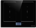 Induktionskochfeld Kochfeld, 7200 W, 60 cm, Schwarz, 4 Platten, Induktion Einbau mit 2 Flexzonen