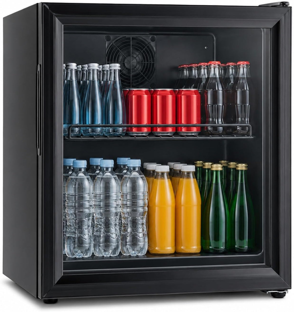Syntrox Getränkekühlschrank, 43 Liter, 42 dB, Weiß, Germany, Mini-Kühlschrank mit Glastür, leise, Energieklasse A+