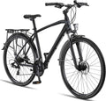 Licorne Bike Mountainbike, 28 Zoll, Schwarz, Touring Trekking in Aluminium Scheibenbremse, Mädchen