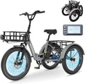 MOONCOOL Fahrrad, 20AH, 250 W, 36 V, Grau/Schwarz, Bike, E Bike Klapprad, 20' E Bike Herren Damen Mit Akku, Motor Elektro