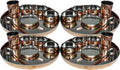 PARIJAT HANDICRAFT Tafelservice, 33 cm, Kupfer, Indisches Geschirr-Set, 25 Teile, Edelstahl traditionelles Geschirr-Set aus Thali-Teller