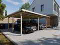woodtex Carports, 595 x 495 cm, 210 cm, Naturholz, Holz Doppel-Carport, hoch, Fichte Kiefer Carport, mit UV-Schutz