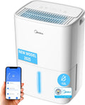 Midea Luftentfeuchter, 12 l, 35 m, Weiß, Leiser für Feuchtigkeit, mit App-Steuerung, bis zu ², für den Raum, mit abnehmbarem Tank