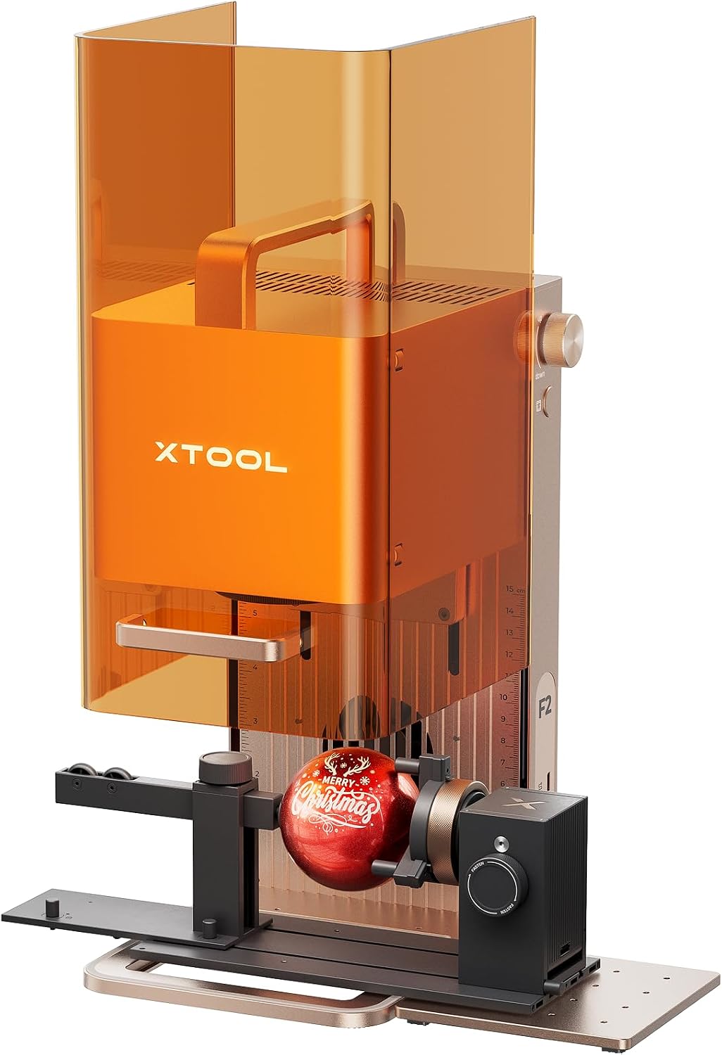 xTool Kamera, Orange/Schwarz/Silber, F2 Lasergravierer, RA3 Weltweit erste smarte MagSwap-Drehvorrichtung