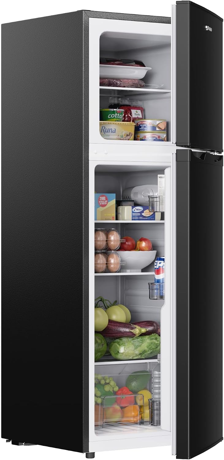 Upstreman Kühlschrank, 132 L, Weiß, freistehend mit Gefrierfach