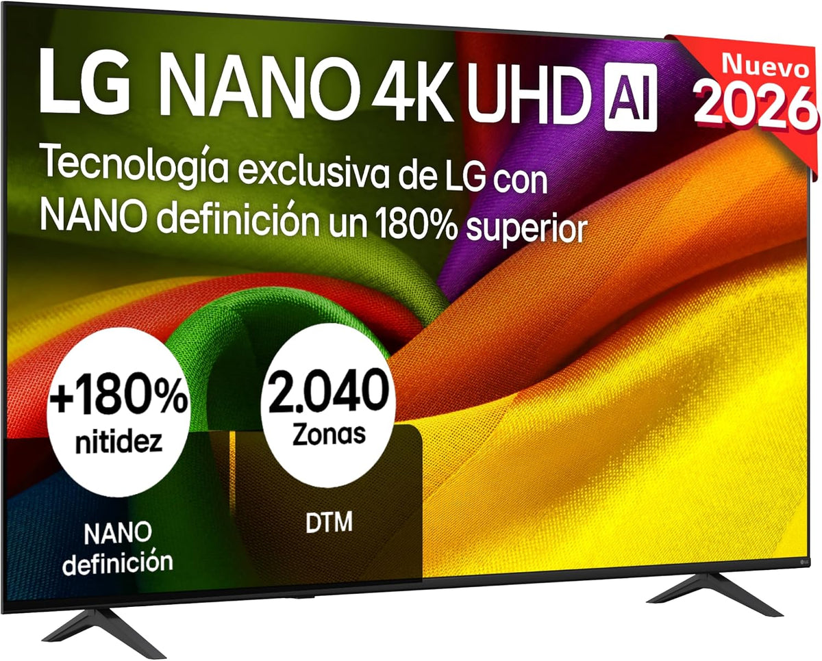 LG Fernseher, 75 Zoll, Schwarz, Smart TV, 75NU850B6LA - Smart TV Nano 4K UHD AI NU85, ohne 94 % Reflexionen, WebOS 26 AI Copilot und Gemini