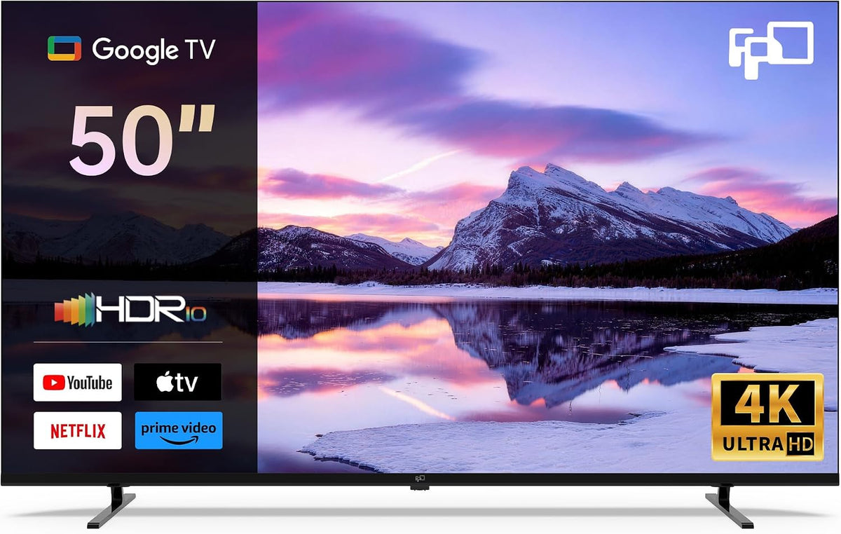FPD Fernseher, 50 Zoll, Schwarz, 4K Google TV mit Dolby Atmos & Vision (CG50)