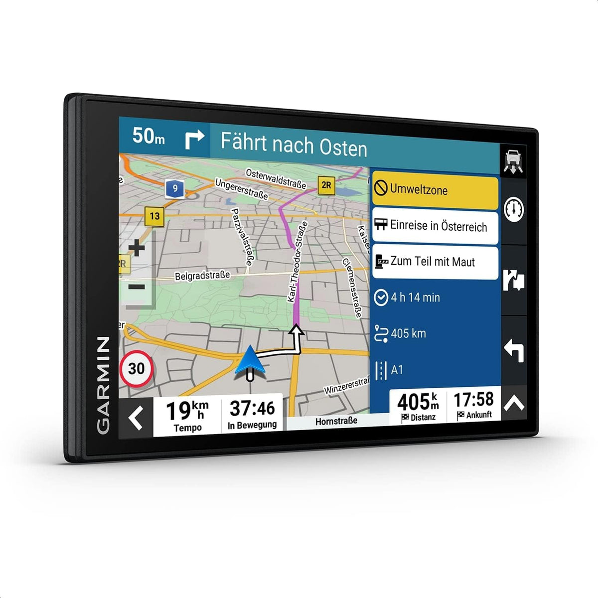 Garmin Kamera, 15,2 cm, 6 Zoll, Transparent, DriveSmart 66 MT-S, Navigationsgerät mit hellem HD-Display, 3D-Europakarten mit Umweltzonen