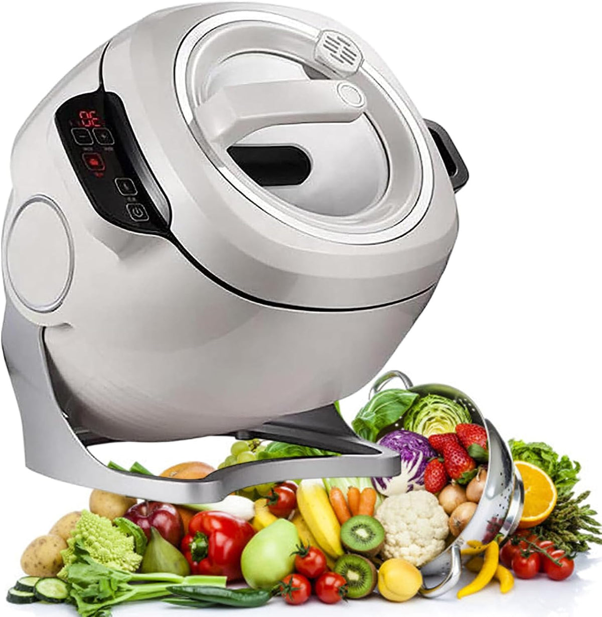 clearcaat Multikocher, Grau, 5-L-Automatik-Kochmaschine, 360°-Drehung, Smart-Start Mit Einem Klick, Automatischer TopfrüHrer Mit Drei Einstellbaren