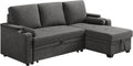 Sofa VASAGLE, Weiß, Schlaf mit Stauraum, Becherhalter, Gästezimmer