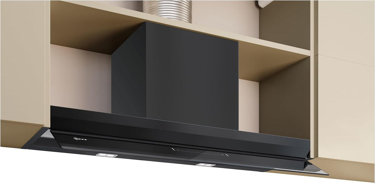 Neff Dunstabzugshaube, 90 cm, schwarz, D97XDP2S0, N 70, Integrierte Designhaube, Made in Germany, Smart Hood Automatic