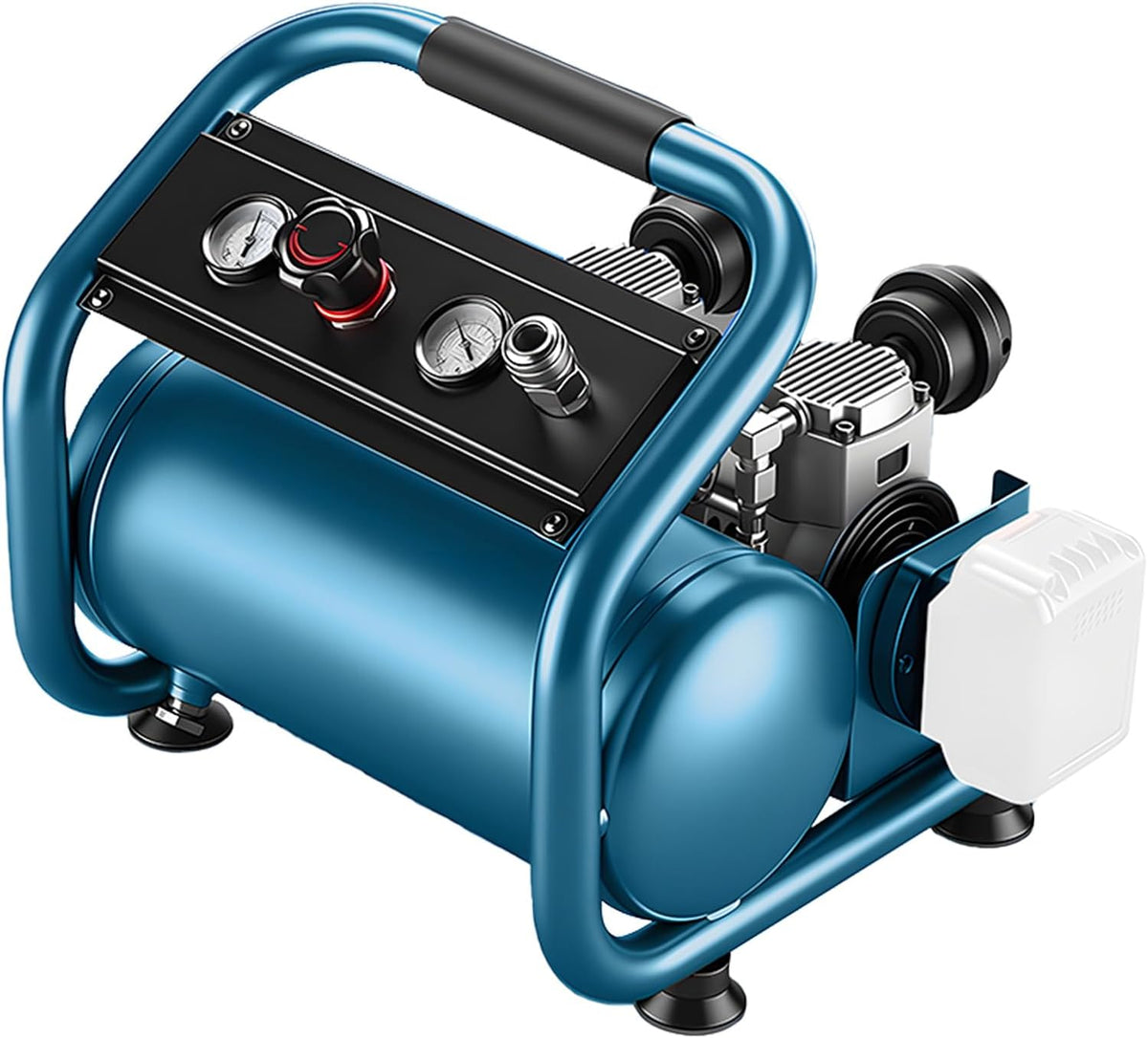 JUDANNA Kompressor, 7.5bar, 18 V, 9 L, Blau/Schwarz/Silber/Weiß, Akku Druckluft für Makita Akku, Luft, Tragbarer Arbeitsdruck