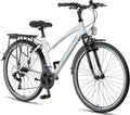 Licorne Bike Fahrrad, Weiß/Schwarz, Bike, Trekking in 28' für Herren Jungen Mädchen Damen 21