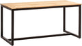 FineBuy Möbel zum Wohlfühlen Esstisch, 200 cm, Braun, Esszimmertisch Akazie Massivholz Metall Loft-Style, Küchentisch mit Metallbeinen